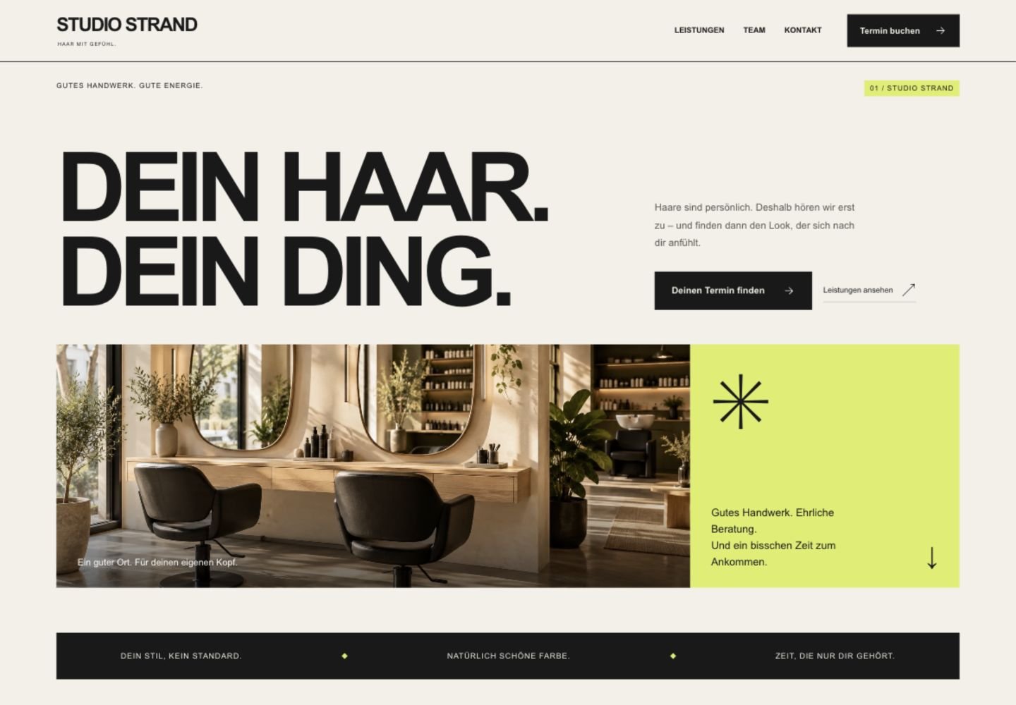 Vorschau der Friseur-Demo im Design Bold